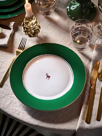 PIP STUDIO | Speiseteller 26,5cm LOVE BIRDS Dark Green | dunkelgrün